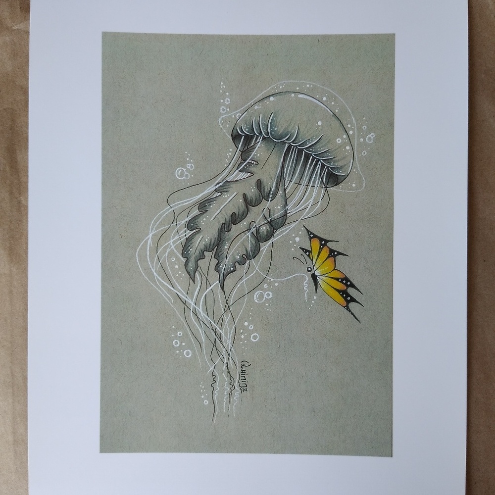 Jellyfish aquatic collection print